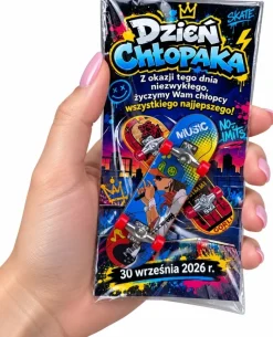 Mini Deskorolka na Palce Fingerboard + Życzenia - Prezent na Dzień Chłopaka do Szkoły Przedszkola Klasy