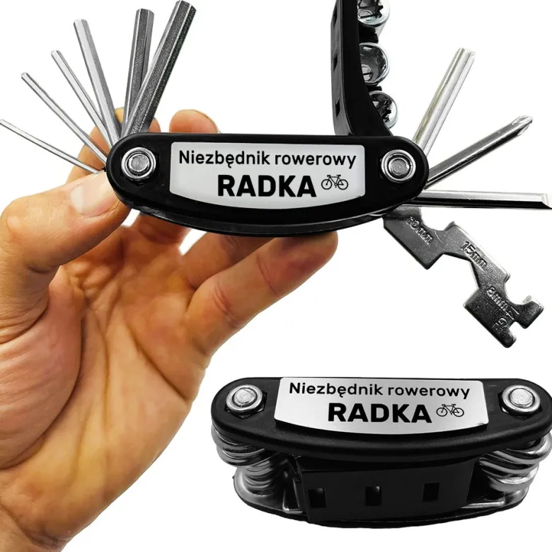 Multitool Rowerowy 16w1 z Grawerem - Prezent dla Męża Taty Chłopaka Brata Teścia Dziadka na Święta