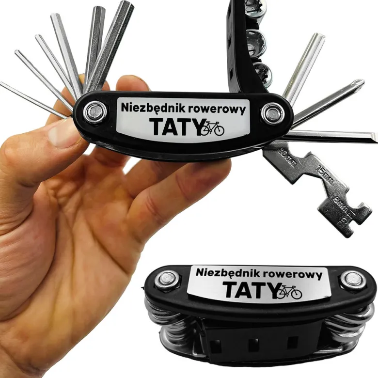 Multitool Rowerowy 16w1 z Grawerem dla Taty - Prezent na Dzień Ojca Święta Urodziny