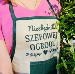 Niezbędnik Szefowej Ogrodu Fartuszek + Narzędzia - Prezent dla Mamy Żony Dziewczyny Babci na Urodziny Dzień Matki