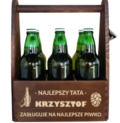 Nosidło na piwo drewniane z grawerem dla Taty