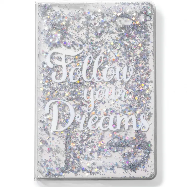 Notes FOLLOW YOUR DREAMS - srebrne cekiny