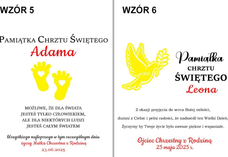 Pamiątka Chrztu Świętego - prezent na chrzest dla chłopca dziewczynki