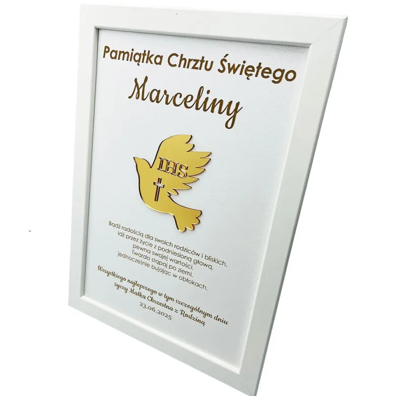 Pamiątka Chrztu Świętego - prezent na chrzest dla chłopca dziewczynki