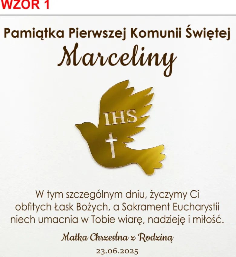Pamiątka Pierwszej Komunii Świętej - prezent na Pierwszą Komunię Świętą dla chłopca dziewczynki