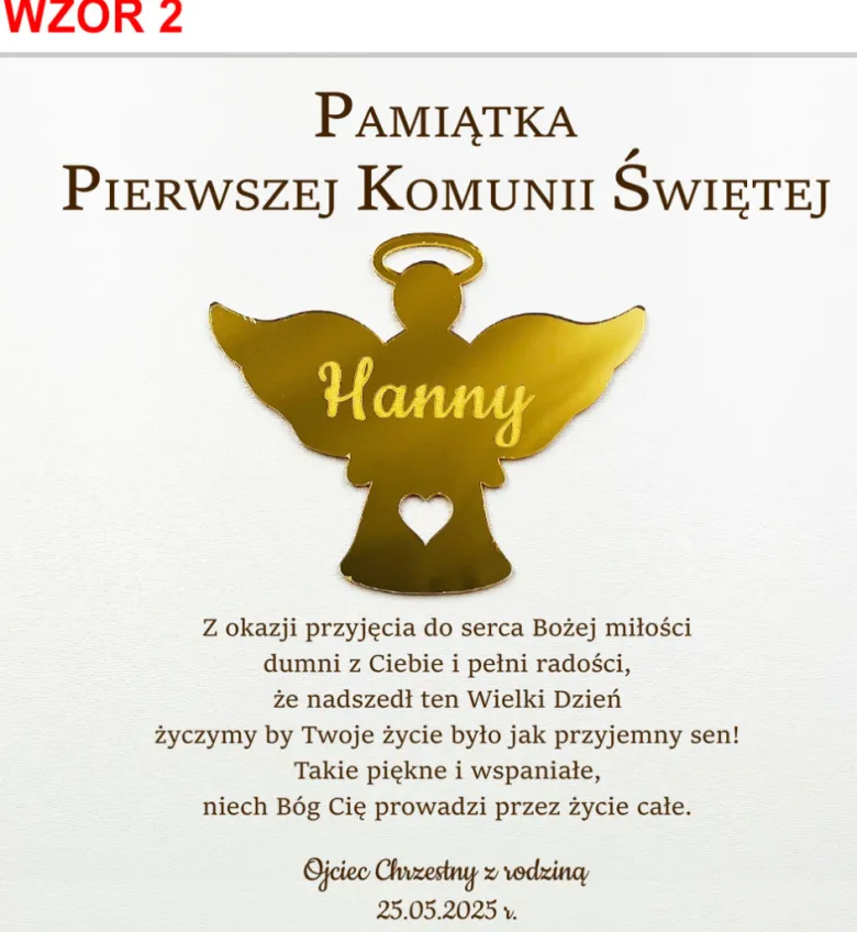 Pamiątka Pierwszej Komunii Świętej - prezent na Pierwszą Komunię Świętą dla chłopca dziewczynki