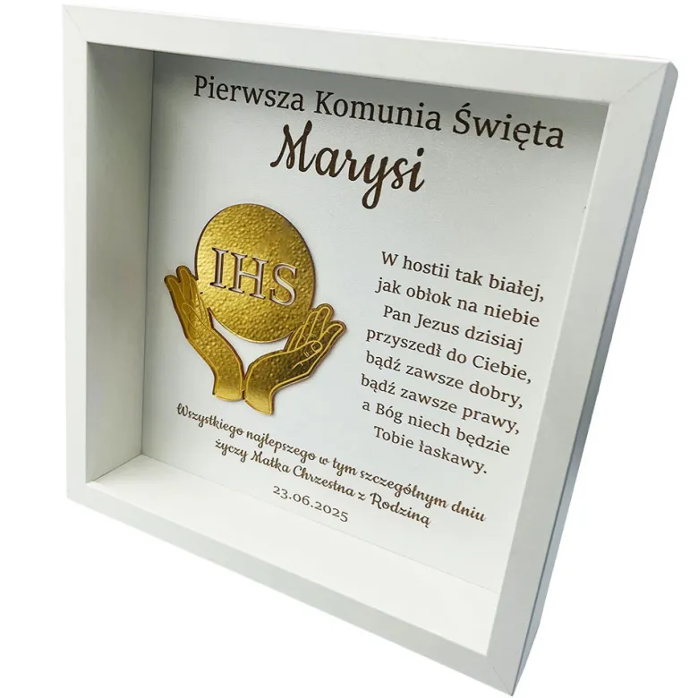 Pamiątka Pierwszej Komunii Świętej - prezent na Pierwszą Komunię Świętą dla chłopca dziewczynki