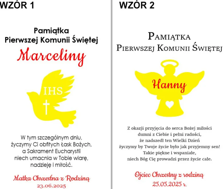 Pamiątka Pierwszej Komunii Świętej - prezent ramka na Pierwszą Komunię Świętą dla chłopca dziewczynki