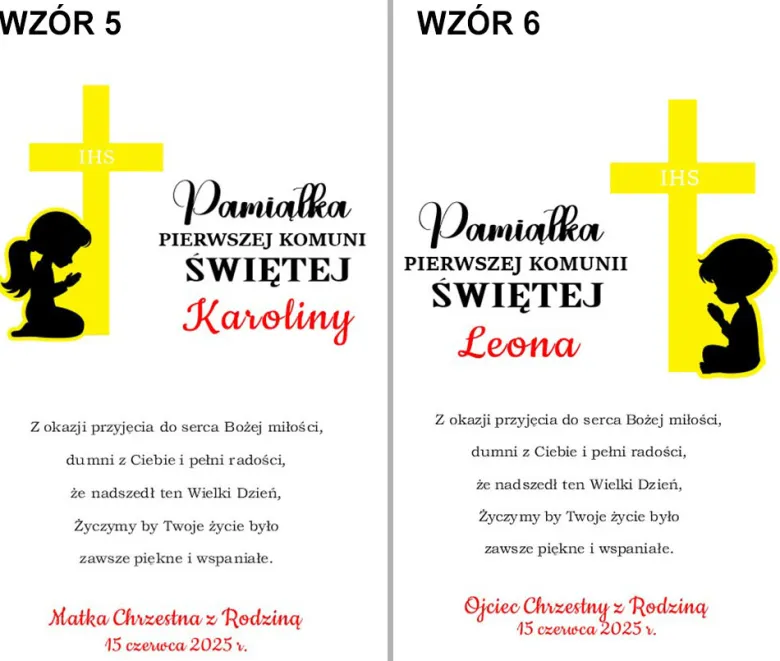 Pamiątka Pierwszej Komunii Świętej - prezent ramka na Pierwszą Komunię Świętą dla chłopca dziewczynki