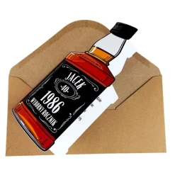 Personalizowana Kartka Urodzinowa Whisky - Prezent na 18 40 50 60 Urodziny dla Faceta Mężczyzny Chłopaka Taty