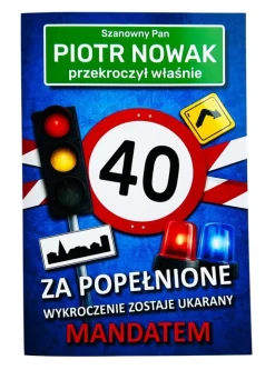 Personalizowana Kartka Urodzinowa Mandat - Prezent na 18 40 50 60 Urodziny dla Faceta Mężczyzny Chłopaka Taty