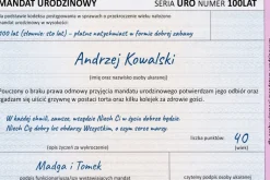 Personalizowana Kartka Urodzinowa Mandat - Prezent na 18 40 50 60 Urodziny dla Faceta Mężczyzny Chłopaka Taty