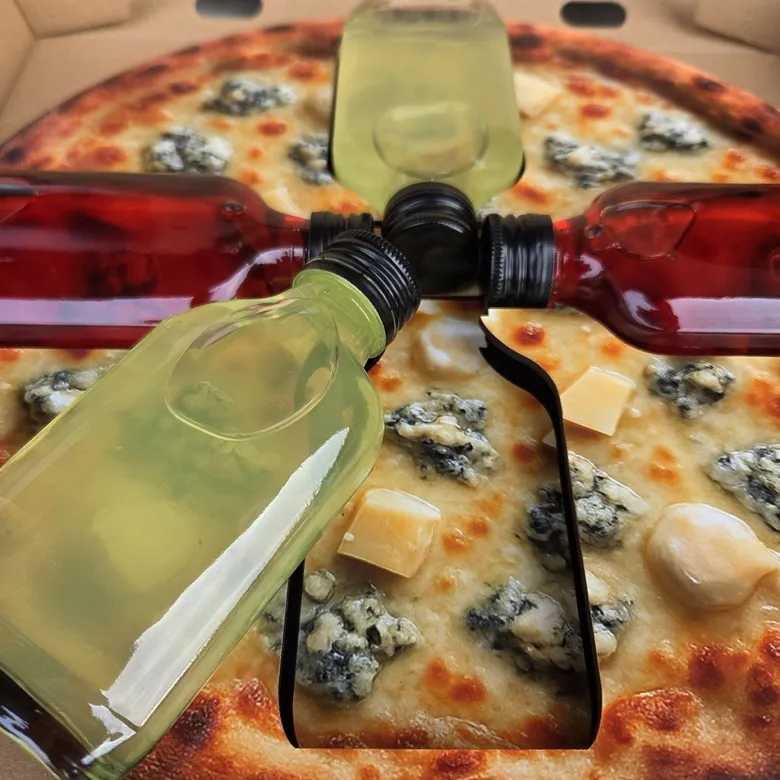 Pizza Żulietta 4sety Pudełko na Alkohol - Śmieszny Prezent dla Faceta Mężczyzny Taty Męża na Święta 18 40 50 Urodziny