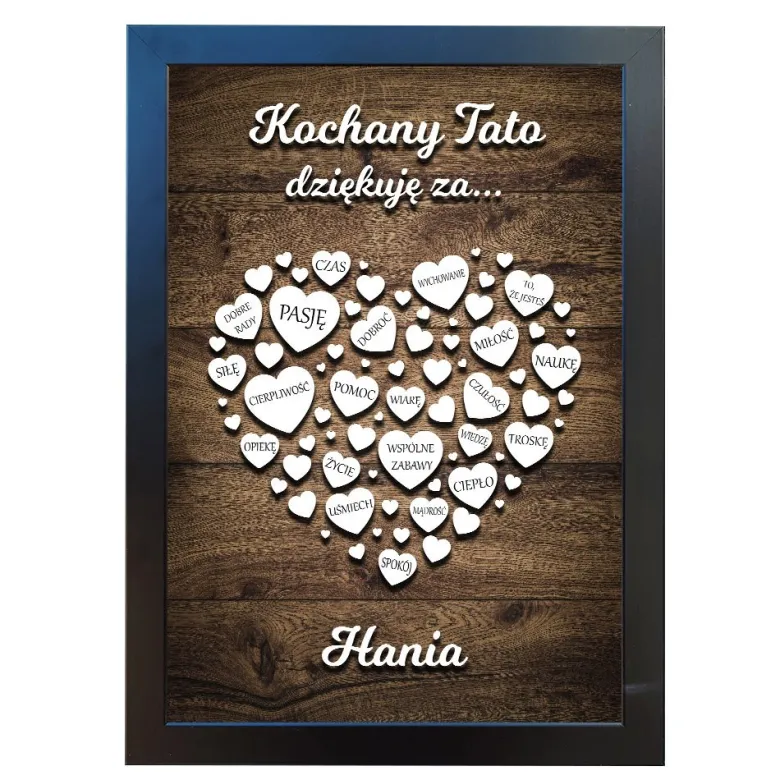 Podziękowanie dla taty 21x30 cm - prezent na Dzień Ojca