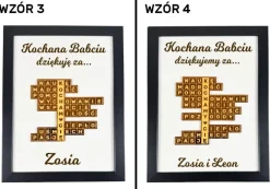 Podziękowanie Ramka Krzyżówka 3D - Prezent na Dzień Babci i Dziadka dla Dziadków