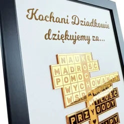Podziękowanie Ramka Krzyżówka 3D - Prezent na Dzień Babci i Dziadka dla Dziadków