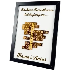 Podziękowanie Ramka Krzyżówka 3D - Prezent na Dzień Babci i Dziadka dla Dziadków