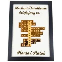 Podziękowanie Ramka Krzyżówka 3D - Prezent na Dzień Babci i Dziadka dla Dziadków