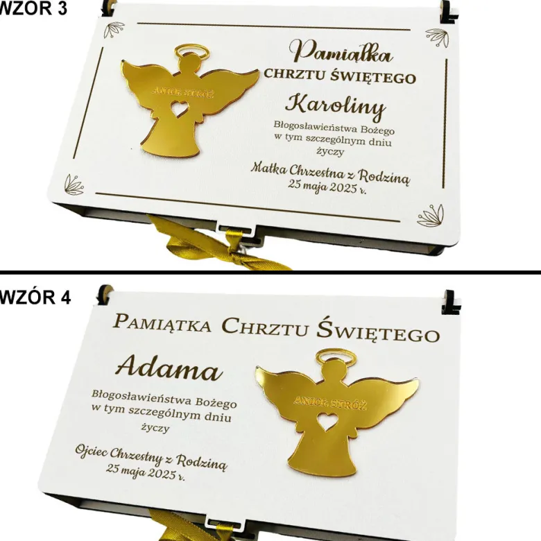 Pudełko na Pieniądze Chrzest - Prezent na Chrzest Święty Pamiątka Chrztu Świętego