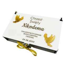 Pudełko na Pieniądze Chrzest - Prezent na Chrzest Święty Pamiątka Chrztu Świętego