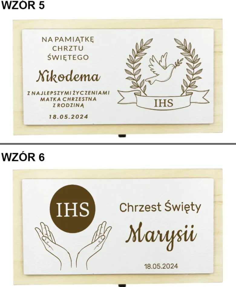 Pudełko na Pieniądze Chrzest - Prezent na Chrzest Święty Pamiątka Chrztu Świętego