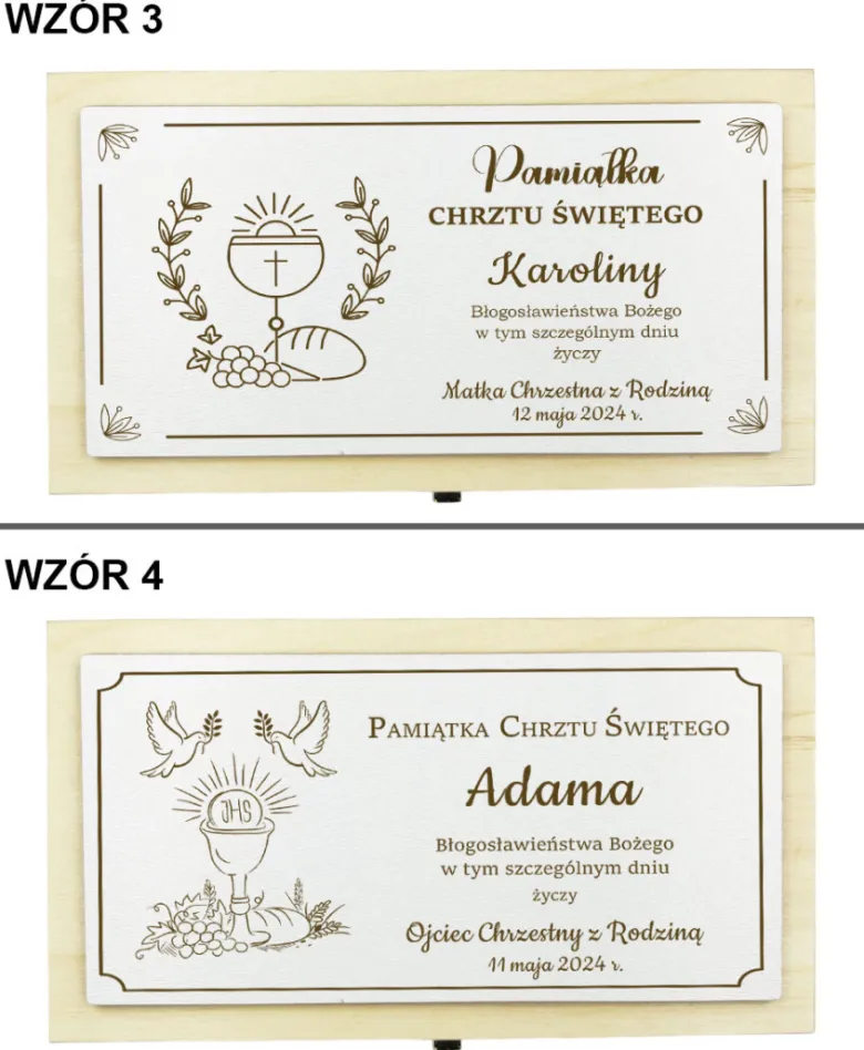 Pudełko na Pieniądze Chrzest - Prezent na Chrzest Święty Pamiątka Chrztu Świętego