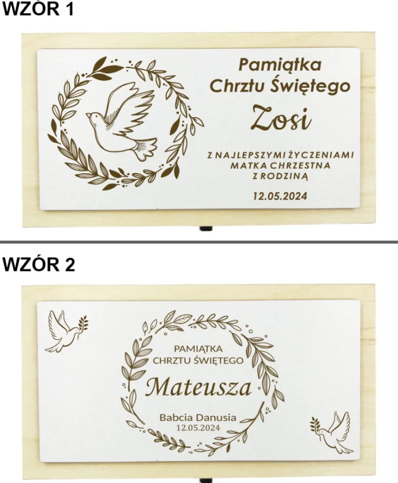 Pudełko na Pieniądze Chrzest - Prezent na Chrzest Święty Pamiątka Chrztu Świętego