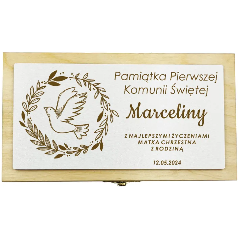 Pudełko na Pieniądze Komunia - Prezent na Komunię Pamiątka Pierwszej Komunii Świętej