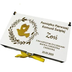 Pudełko na Pieniądze Komunia - Prezent na Komunię Święta Pamiątka Pierwszej Komunii Świętej