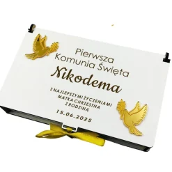 Pudełko na Pieniądze Komunia - Prezent na Komunię Święta Pamiątka Pierwszej Komunii Świętej