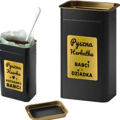 Pudełko Puszka na Herbatę Kawę dla Babci i Dziadka - prezent na Dzień Babci i Dziadka Urodziny Święta