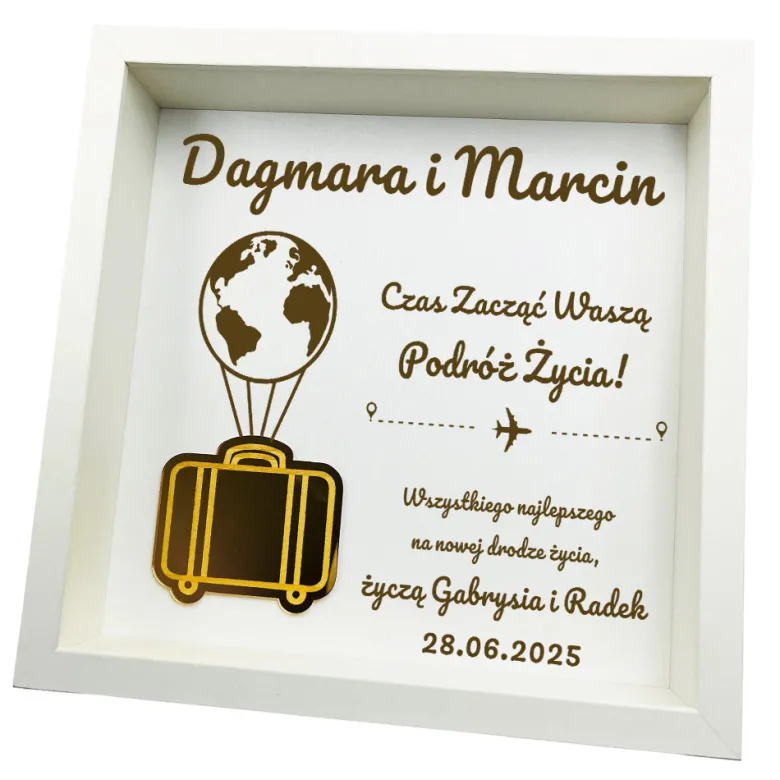 Ramka Pamiątka Ślubu - Prezent na Ślub dla Młodej Pary
