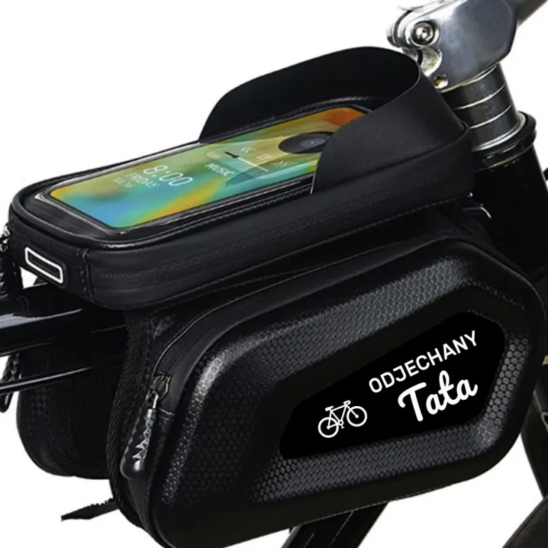 Sakwa Rowerowa na Ramę Odjechany Tata - Prezent na Dzień Ojca Święta Urodziny Uchwyt na Telefon do Roweru