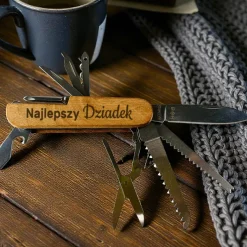 Scyzoryk Multitool 14w1 z Grawerem dla Dziadka - Prezent na Dzień Babci i Dziadka Święta Urodziny