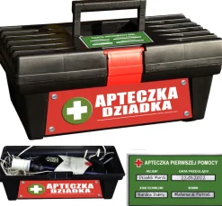 Skrzynka, apteczka pierwszej pomocy na alkohol