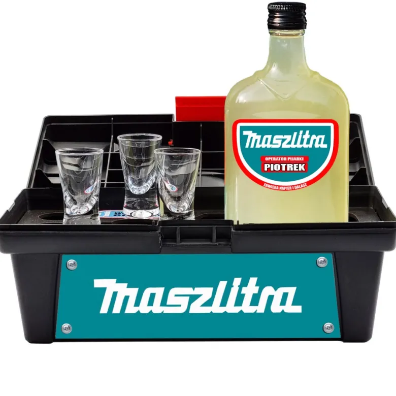 Skrzynka MaszLitra - Zestaw imprezowy prezent dla budowlańca mechanika