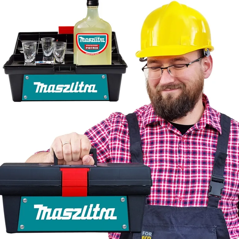 Skrzynka MaszLitra - Zestaw imprezowy prezent dla budowlańca mechanika