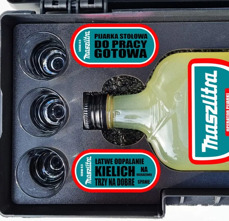 Skrzynka MaszLitra - Zestaw imprezowy prezent dla budowlańca mechanika