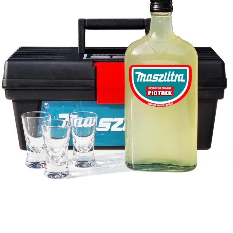 Skrzynka MaszLitra - Zestaw imprezowy prezent dla budowlańca mechanika