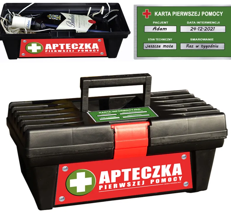 Skrzynka na alkohol Apteczka Pierwszej Pomocy walizka
