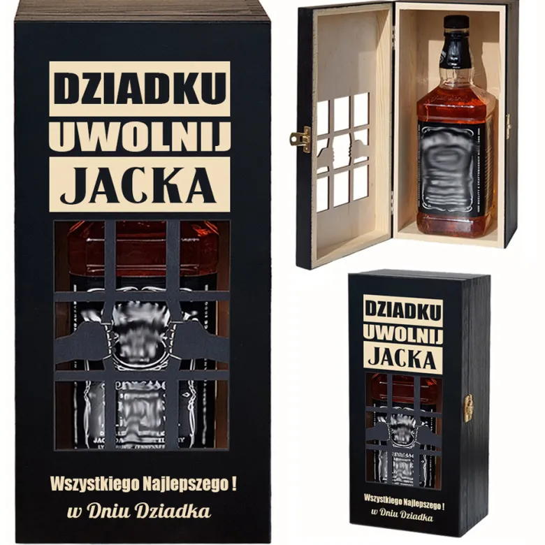 Skrzynka na alkohol dla Dziadka - prezent na Dzień Babci i Dziadka Urodziny Święta