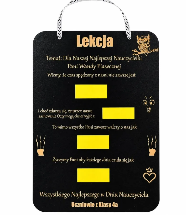 Słodka Tabliczka dla Nauczyciela - prezent na Dzień Nauczyciela