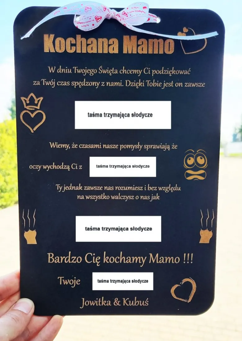 Słodka Tabliczka na Dzień Mamy - Czarna