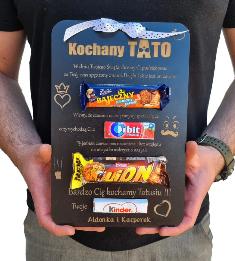 Słodka Tabliczka na Dzień Ojca - Czarna