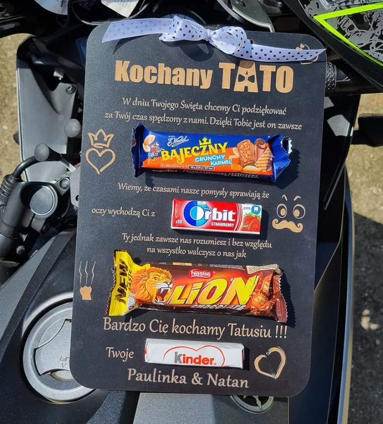 Słodka Tabliczka na Dzień Ojca - Czarna
