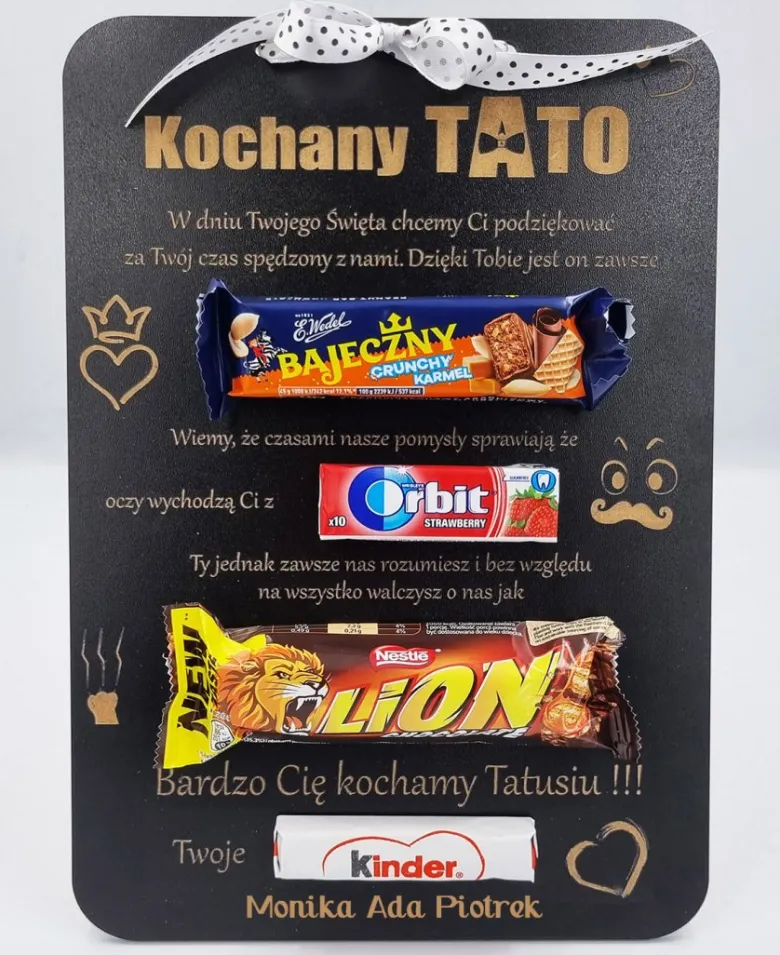 Słodka Tabliczka na Dzień Ojca - Czarna