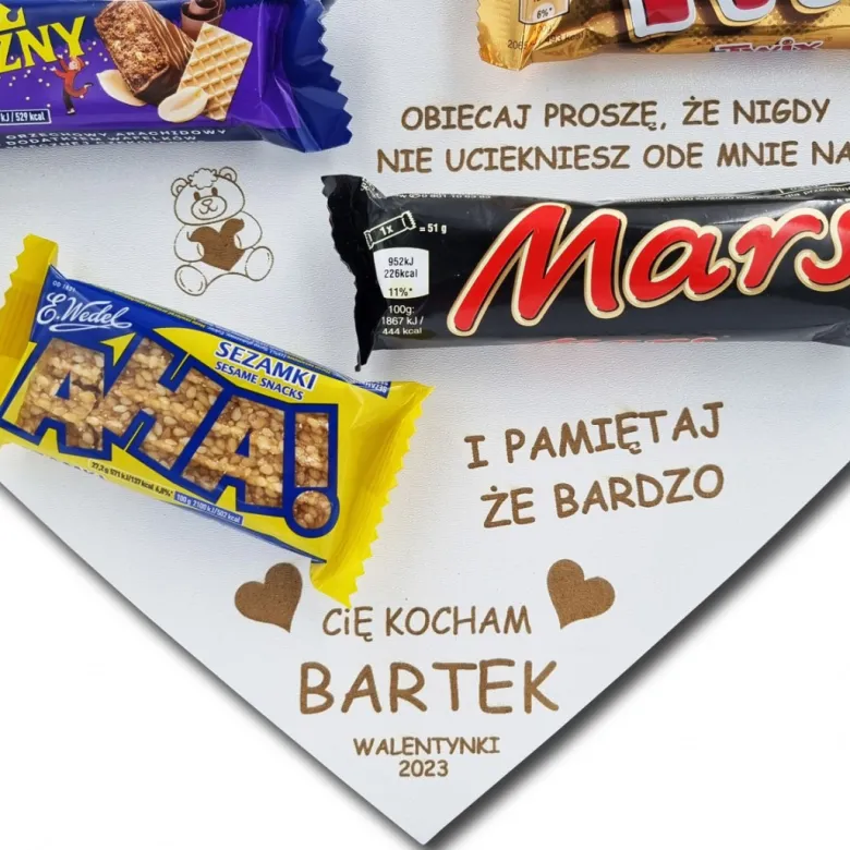 Słodka Tabliczka Serce - prezent na Walentynki