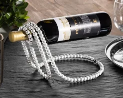 Stojak na wino SZNUR PEREŁ - BIAŁY