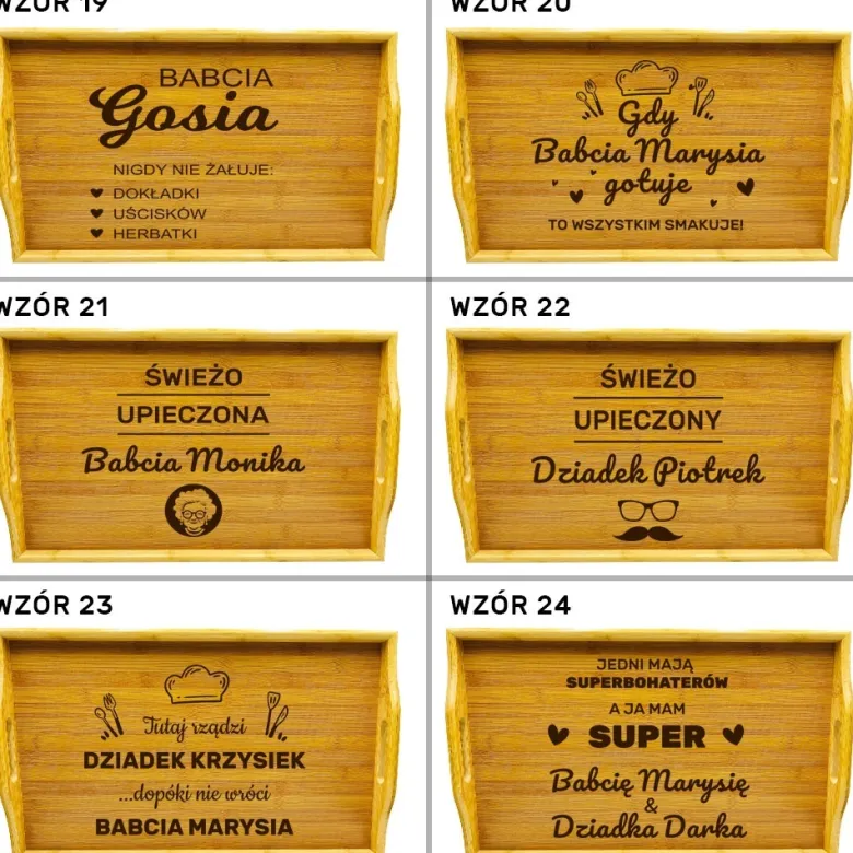 Stolik Śniadaniowy do Łóżka z Grawerem - Prezent dla Żony Męża Mamy Dziewczyny na Święta Urodziny