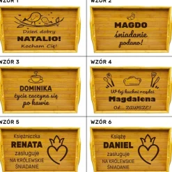 Stolik Śniadaniowy do Łóżka z Grawerem - Prezent dla Żony Męża Mamy Dziewczyny na Święta Urodziny